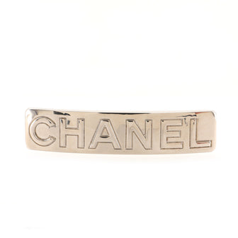 Chanel Logo Hair Barrette Metal Wide