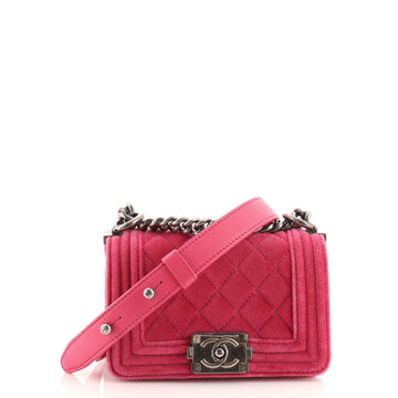Chanel Boy Flap Bag Quilted Velvet Mini
