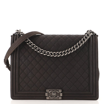 Chanel Boy Flap Bag Quilted Matte Caviar Large