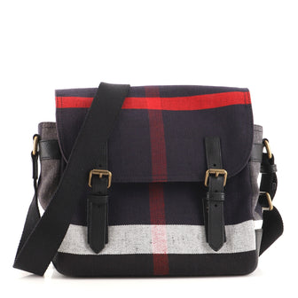 Burberry Baildon Messenger Bag House Check Canvas Medium