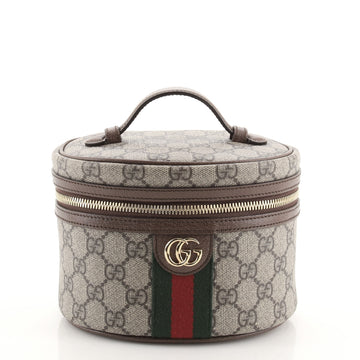 Gucci Ophidia Top Handle Cosmetic Case GG Coated Canvas Mini