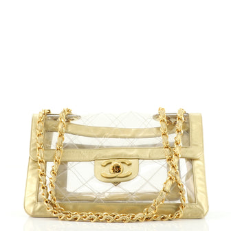 Chanel Vintage Naked Flap Bag Quilted PVC Maxi