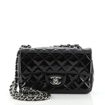 Chanel Classic Single Flap Bag Quilted Patent Mini