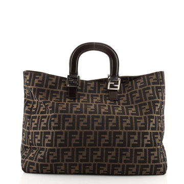 Fendi Vintage FF Handle Tote Zucca Canvas Large