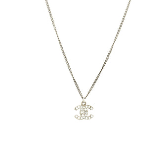 Chanel CC Long Pendant Necklace Crystal Embellished Metal
