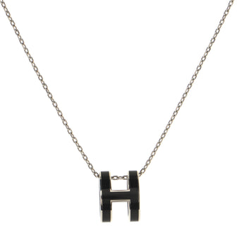 Hermes Pop H Pendant Necklace Metal and Enamel Mini