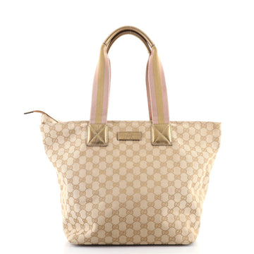 Gucci Web Zip Tote GG Canvas Large