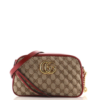 Gucci GG Marmont Shoulder Bag Diagonal Quilted GG Canvas Small