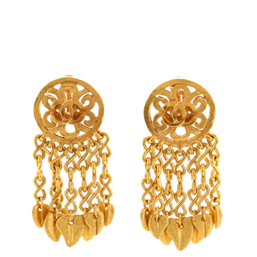 Chanel Vintage Cut Out Tassel Earrings Metal