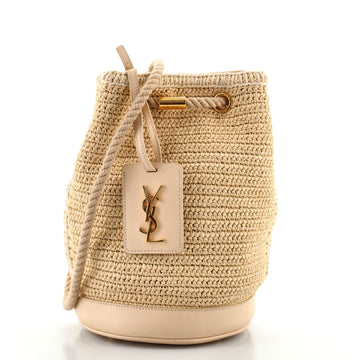 Saint Laurent Seau Bucket Bag Woven Raffia Small