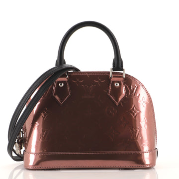 Louis Vuitton Alma Handbag Metallic Monogram Vernis with Leather BB