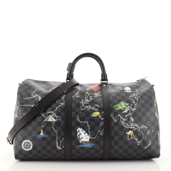 Louis Vuitton Black And Grey Damier Graphite Renaissance Map Keepall  Bandoulière 50 Silver Hardware, 2019 Available For Immediate Sale At  Sotheby's