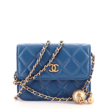 Chanel Pearl Crush Flap Clutch with Chain Quilted Lambskin Mini