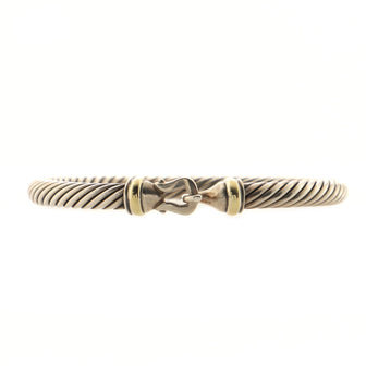 David Yurman Cable Buckle Bracelet Sterling Silver with 14K Yellow Gold 5mm
