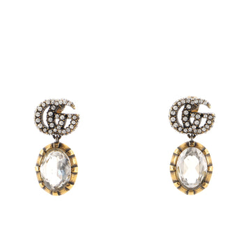 Gucci Interlocking G Drop Earrings Metal with Crystals
