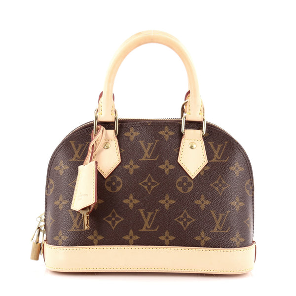 Alma Louis Vuitton Handbags Brown Leather Cloth ref.991377 - Joli Closet