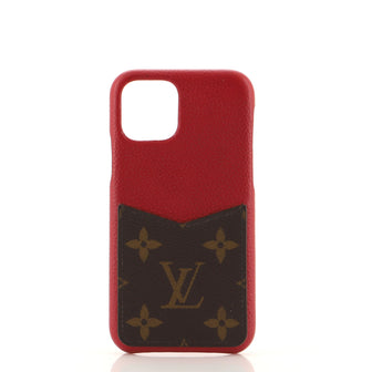 Louis Vuitton Bumper Case Leather with Monogram Canvas iPhone 11 Pro