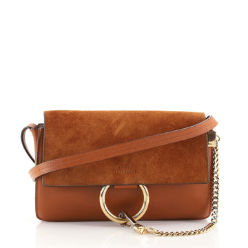 Chloe Faye Shoulder Bag Leather and Suede Small