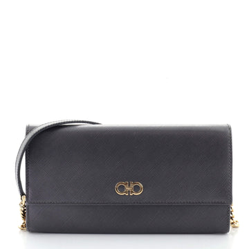 Salvatore Ferragamo Gancini Continental Wallet on Chain Leather
