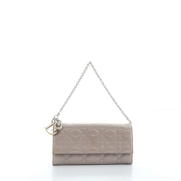 Christian Dior Lady Dior Rendez Vous Short Chain Wallet Cannage Quilt Patent