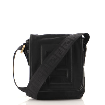 Fendi Vintage FF Flap Messenger Bag Zucca Canvas Mini