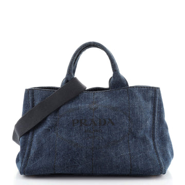 Prada Canapa Convertible Tote Denim Medium