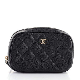 Chanel CC Cosmetic Pouch Quilted Caviar Small