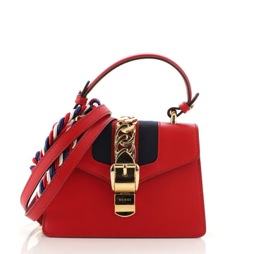 Gucci Sylvie Top Handle Bag Leather Mini