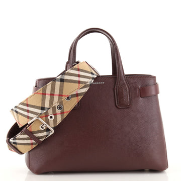 Burberry Banner NM Tote Leather with Vintage Check Canvas Small