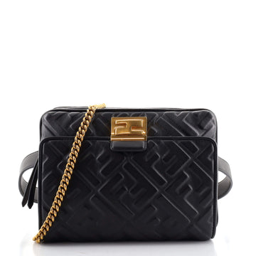 Fendi Upside Down Bag Zucca Embossed Leather