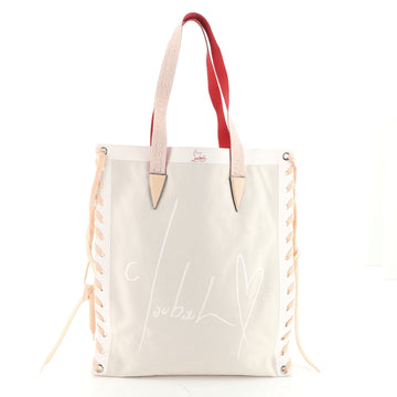 Christian Louboutin Cabalace Tote Printed Canvas with Leather