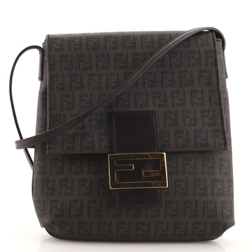 Fendi Vintage Flap Crossbody Bag Zucchino Coated Canvas Small
