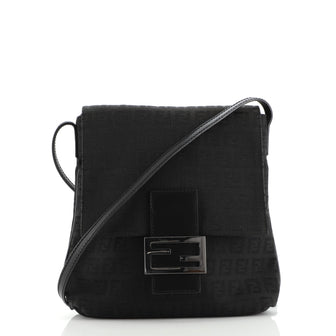 Fendi Vintage Flap Crossbody Bag Zucchino Canvas Small