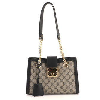 Gucci Padlock Chain Tote GG Coated Canvas Small