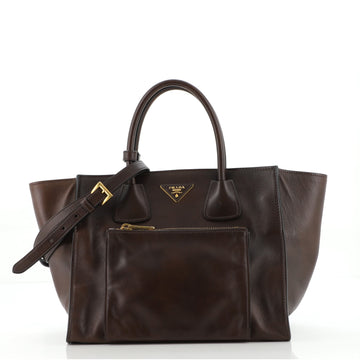 Prada Front Pocket Wing Convertible Tote Soft Calf
