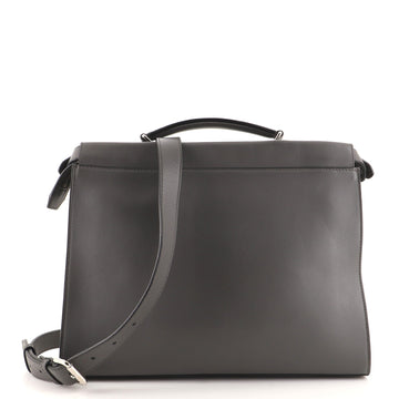 Fendi Peekaboo Fit Bag Leather with Zucca Embossed Leather Regular
