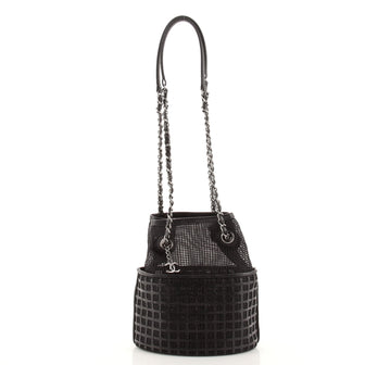 Chanel Chain Bucket Bag Mesh and Leather Small
