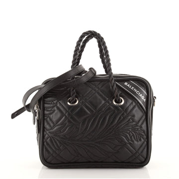 Balenciaga Blanket Square Bag Quilted Embossed Leather Small