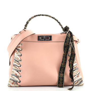 Fendi Peekaboo Bag Leather with Ribbon Whipstitch Regular