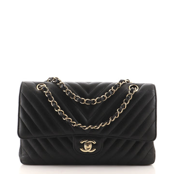 Chanel Classic Double Flap Bag Chevron Lambskin Medium