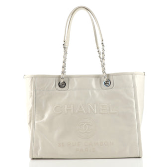 Chanel Deauville Tote Glazed Calfskin Small
