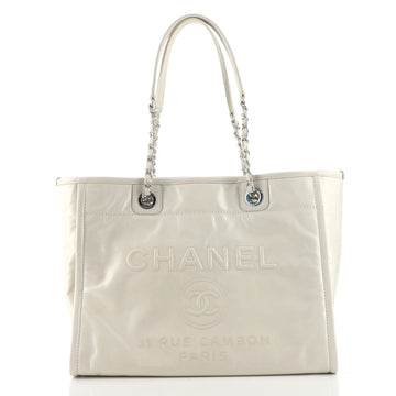 Chanel Deauville Tote Glazed Calfskin Small