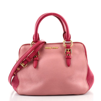 Miu Miu Madras Bowler Bag Leather Small
