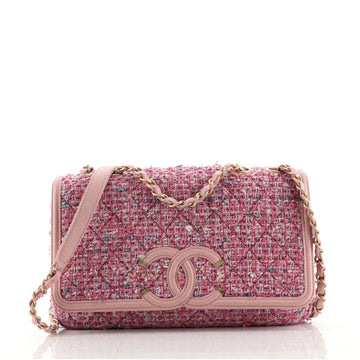 Chanel Filigree Flap Bag Quilted Tweed Medium