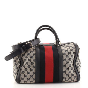 Gucci Vintage Web Boston Bag GG Canvas Medium