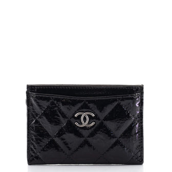 Chanel Classic Card Holder Quilted Patent