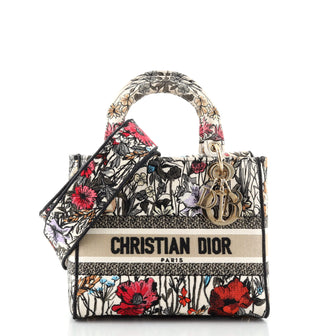 Christian Dior Lady D-Lite Bag Embroidered Canvas Medium