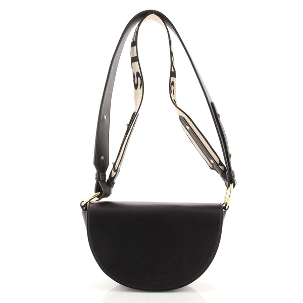 Stella McCartney Marlee Logo Saddle Bag Perforated Faux Leather