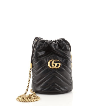 Gucci GG Marmont Bucket Bag Matelasse Leather Mini