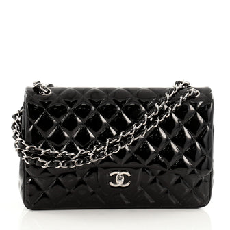 Chanel Classic Double Flap Quilted Patent Jumbo
